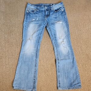 Miss Me Light Blue Distressed Flare Jeans